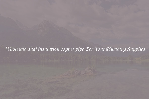 Wholesale dual insulation copper pipe For Your Plumbing Supplies