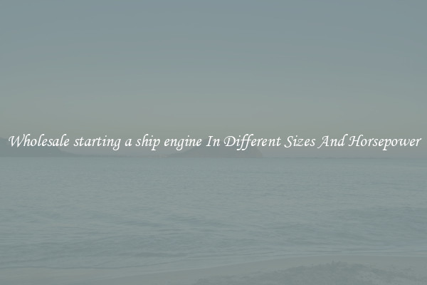 Wholesale starting a ship engine In Different Sizes And Horsepower