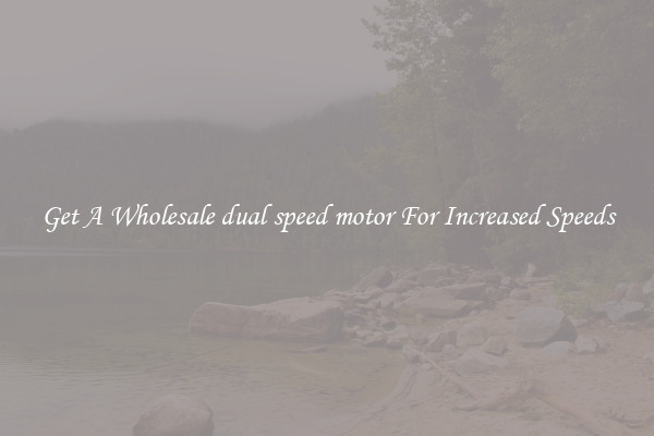 Get A Wholesale dual speed motor For Increased Speeds