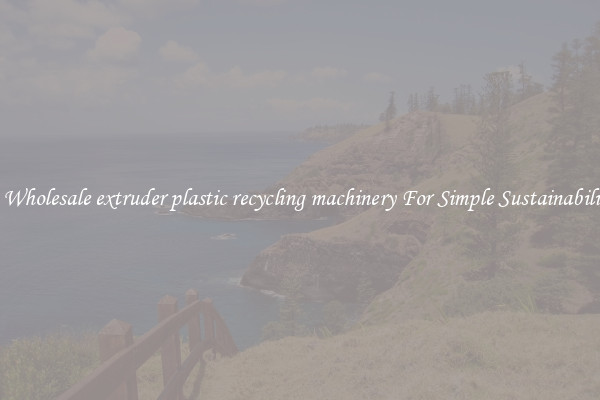  A Wholesale extruder plastic recycling machinery For Simple Sustainability 