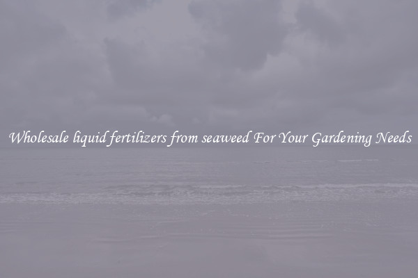 Wholesale liquid fertilizers from seaweed For Your Gardening Needs