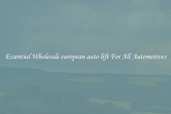 Essential Wholesale european auto lift For All Automotives