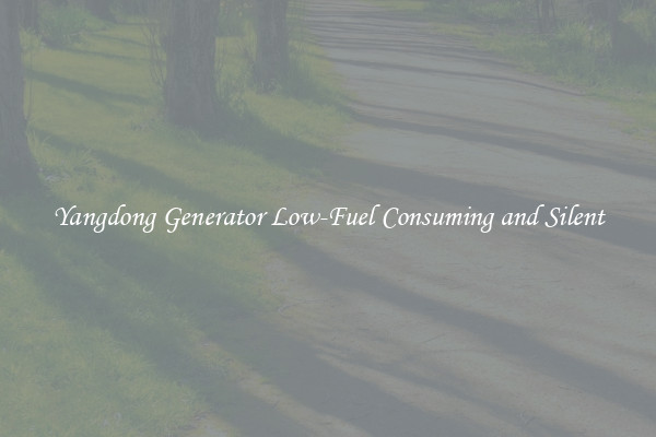 Yangdong Generator Low-Fuel Consuming and Silent