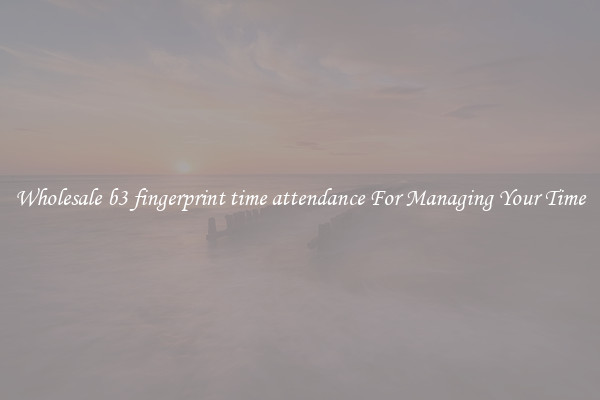 Wholesale b3 fingerprint time attendance For Managing Your Time